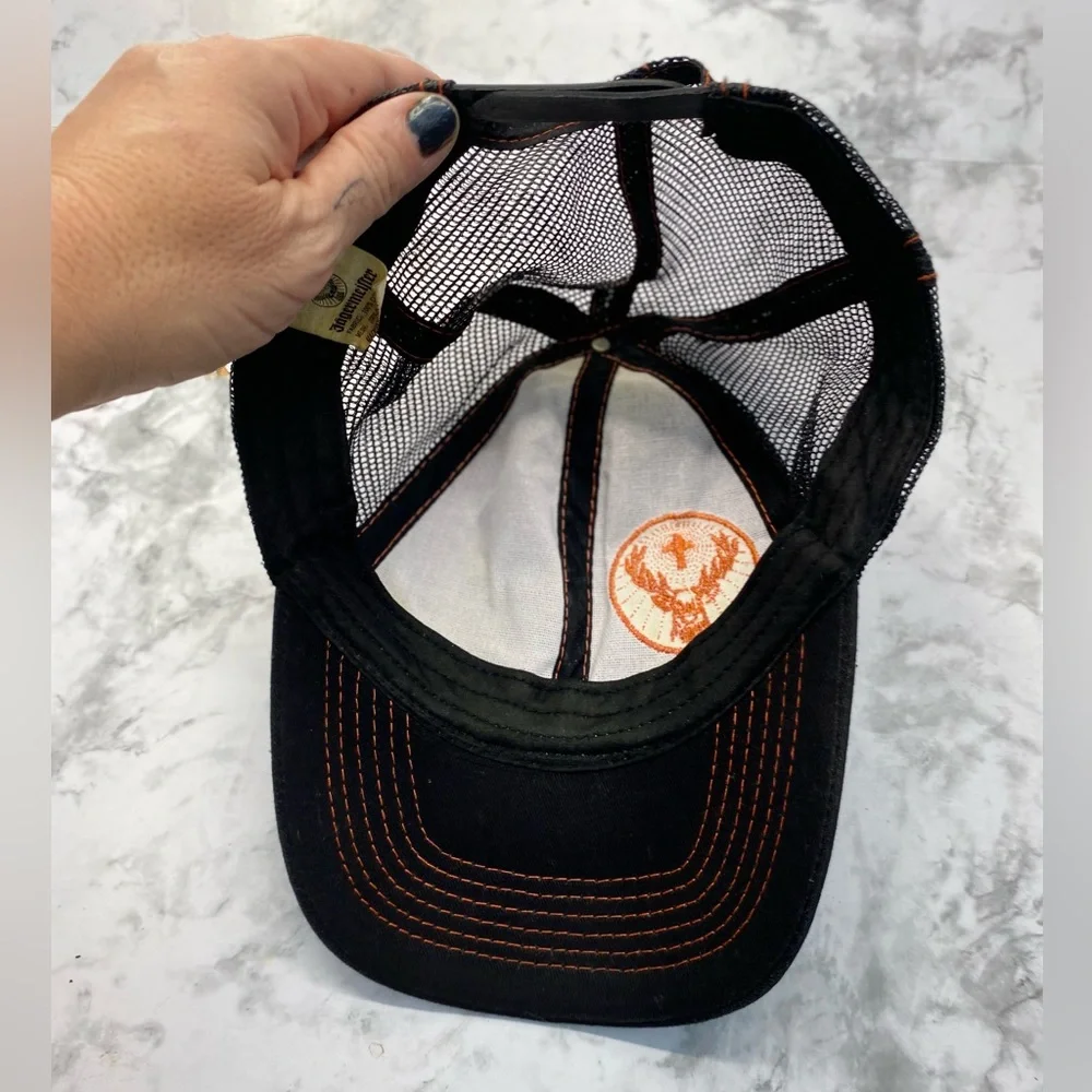 Jägermeister Y2K orange and black mesh snapback hat cap